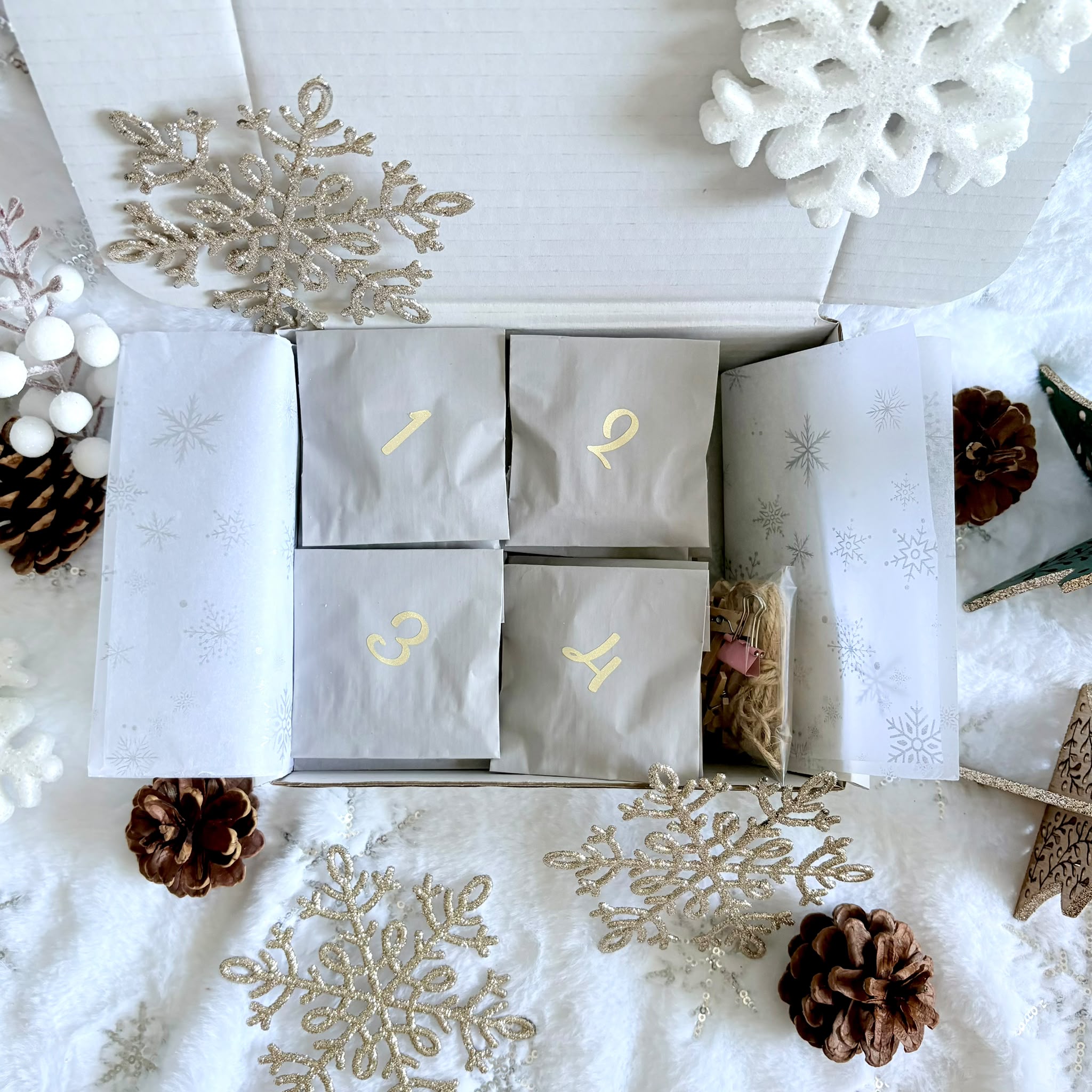 A look inside the box Inside an Advent Calendar Box
